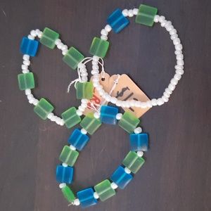 Sea glass braclet set